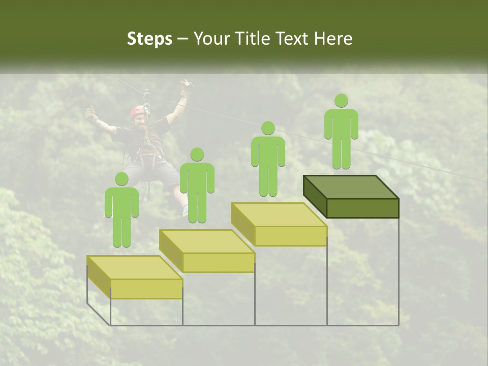 A Man Is Zipping Through The Air On A Rope PowerPoint Template