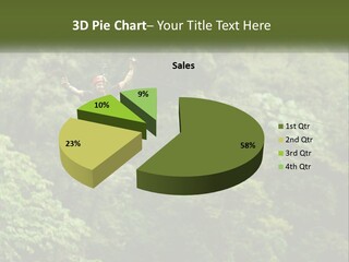 A Man Is Zipping Through The Air On A Rope PowerPoint Template