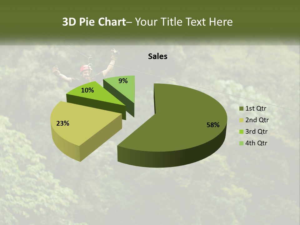 A Man Is Zipping Through The Air On A Rope PowerPoint Template