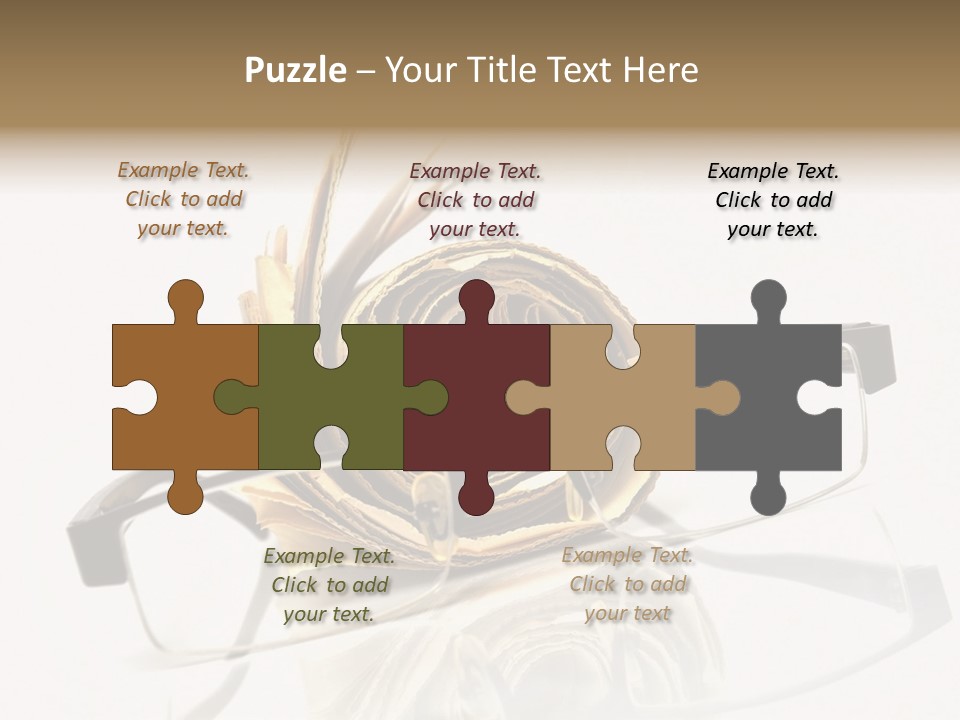 A Pair Of Glasses Sitting On Top Of A Book PowerPoint Template