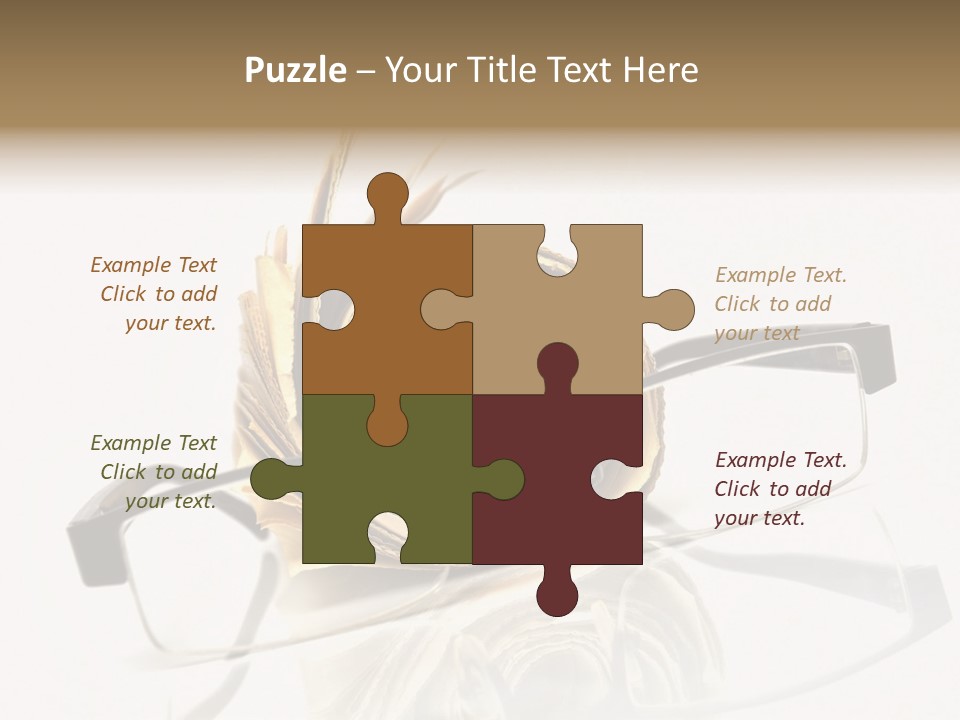 A Pair Of Glasses Sitting On Top Of A Book PowerPoint Template