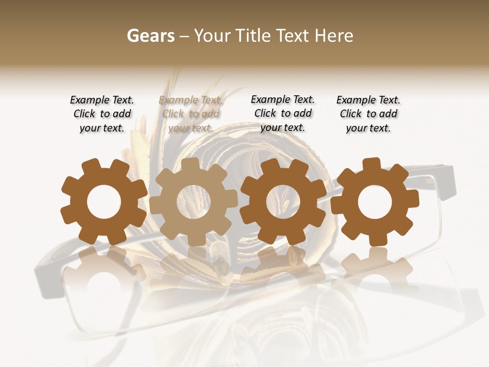 A Pair Of Glasses Sitting On Top Of A Book PowerPoint Template