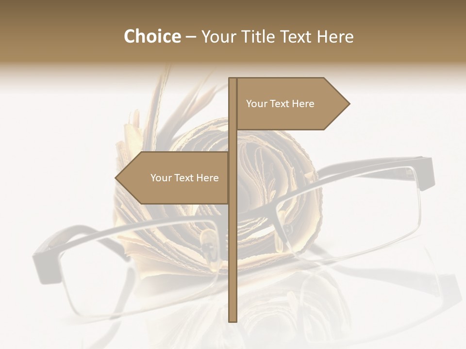 A Pair Of Glasses Sitting On Top Of A Book PowerPoint Template