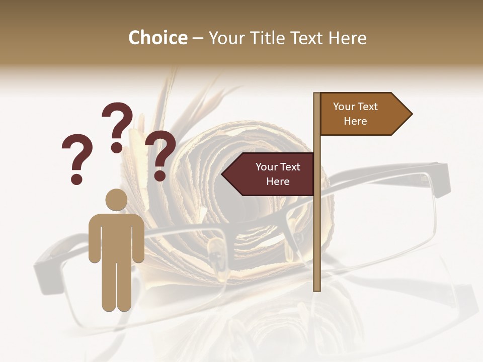 A Pair Of Glasses Sitting On Top Of A Book PowerPoint Template