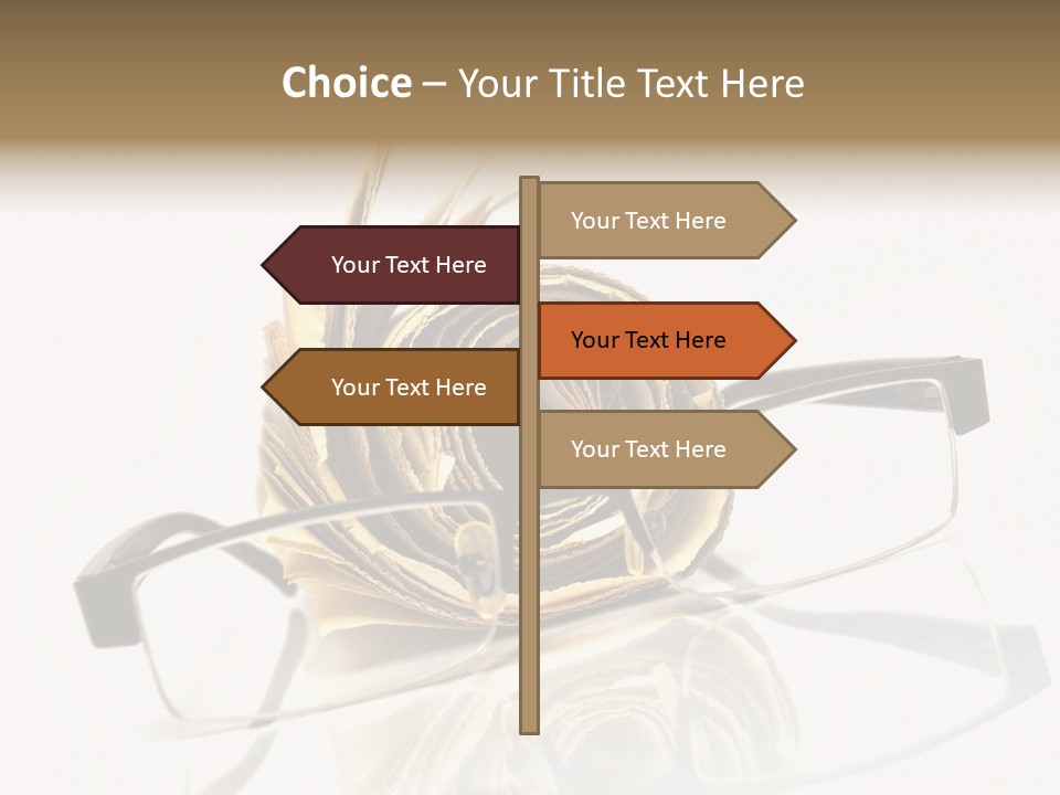 A Pair Of Glasses Sitting On Top Of A Book PowerPoint Template