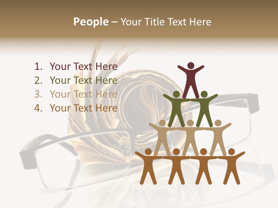 A Pair Of Glasses Sitting On Top Of A Book PowerPoint Template