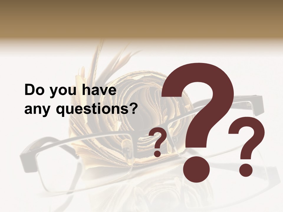 A Pair Of Glasses Sitting On Top Of A Book PowerPoint Template