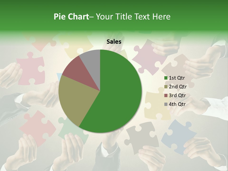 A Group Of People Holding Puzzle Pieces Together PowerPoint Template