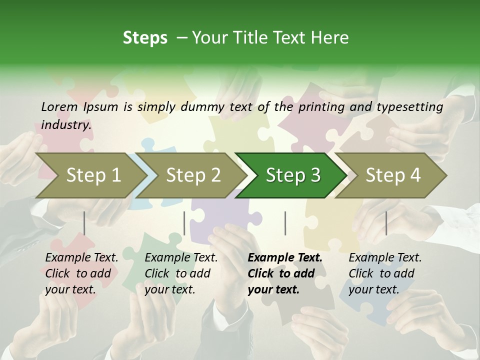 A Group Of People Holding Puzzle Pieces Together PowerPoint Template