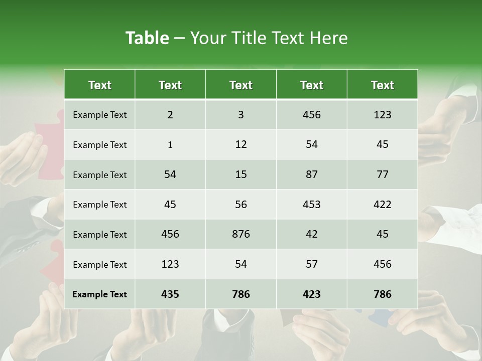 A Group Of People Holding Puzzle Pieces Together PowerPoint Template