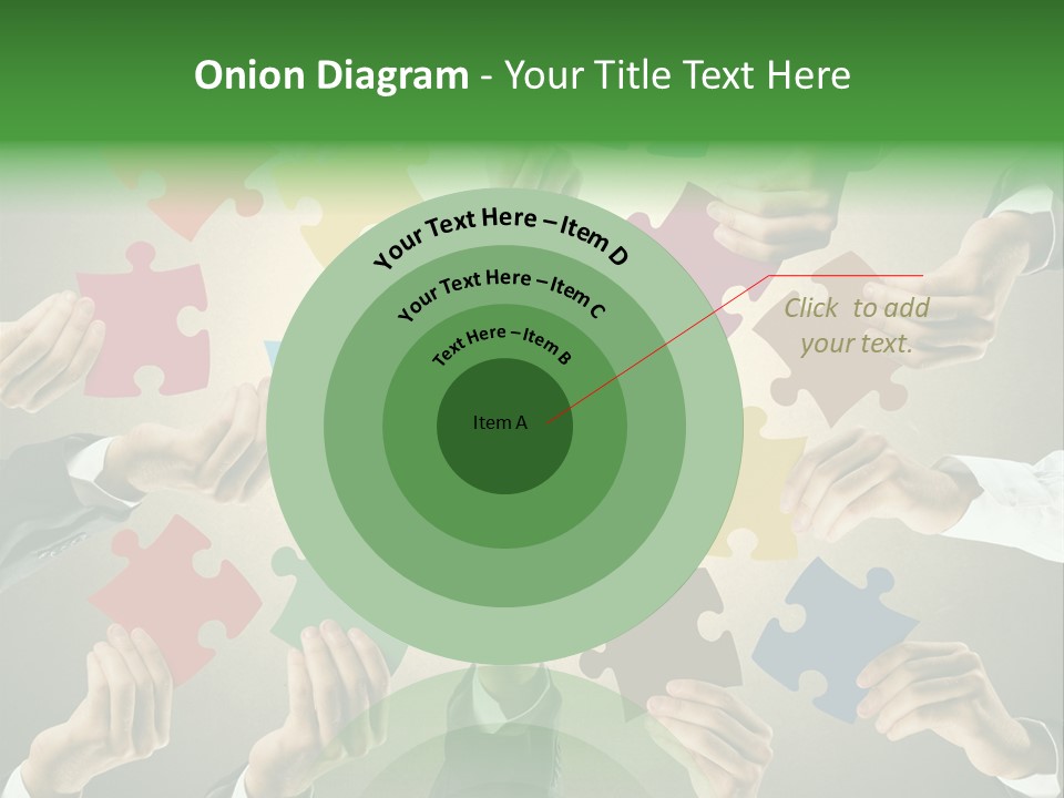 A Group Of People Holding Puzzle Pieces Together PowerPoint Template