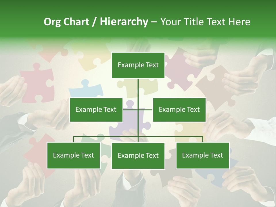 A Group Of People Holding Puzzle Pieces Together PowerPoint Template