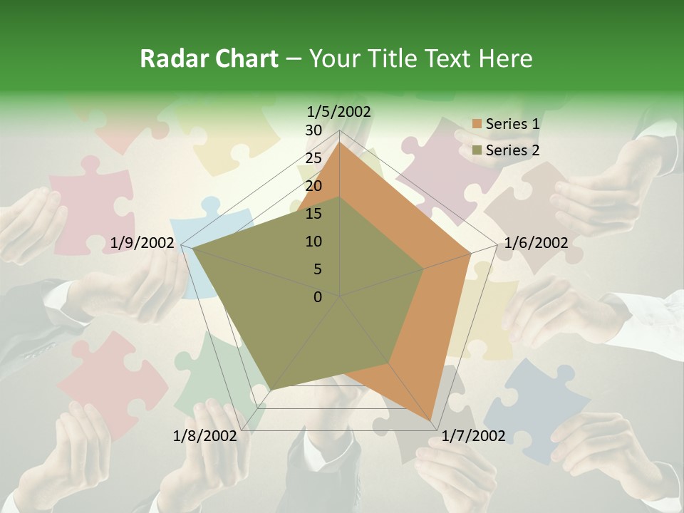 A Group Of People Holding Puzzle Pieces Together PowerPoint Template