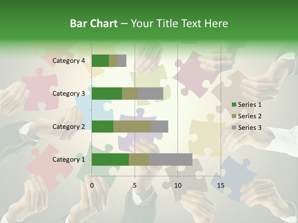 A Group Of People Holding Puzzle Pieces Together PowerPoint Template