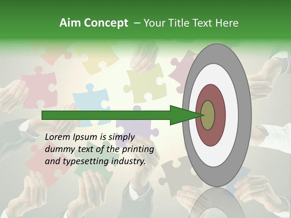 A Group Of People Holding Puzzle Pieces Together PowerPoint Template