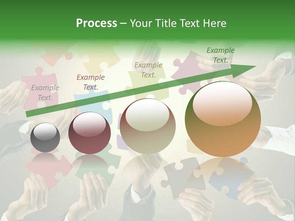 A Group Of People Holding Puzzle Pieces Together PowerPoint Template