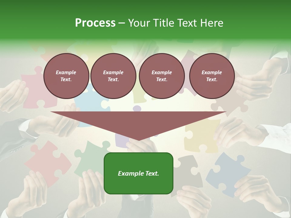 A Group Of People Holding Puzzle Pieces Together PowerPoint Template