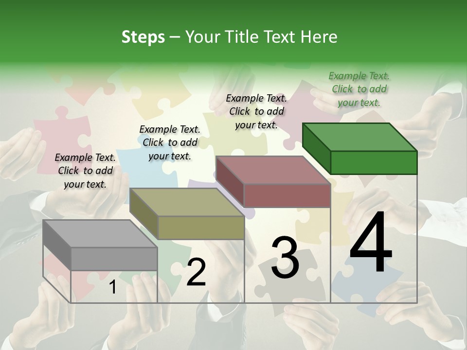 A Group Of People Holding Puzzle Pieces Together PowerPoint Template