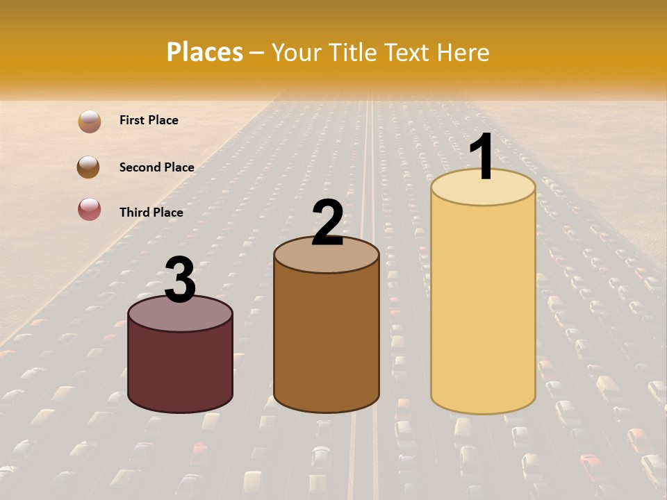 A Highway With A Lot Of Cars In The Middle Of It PowerPoint Template