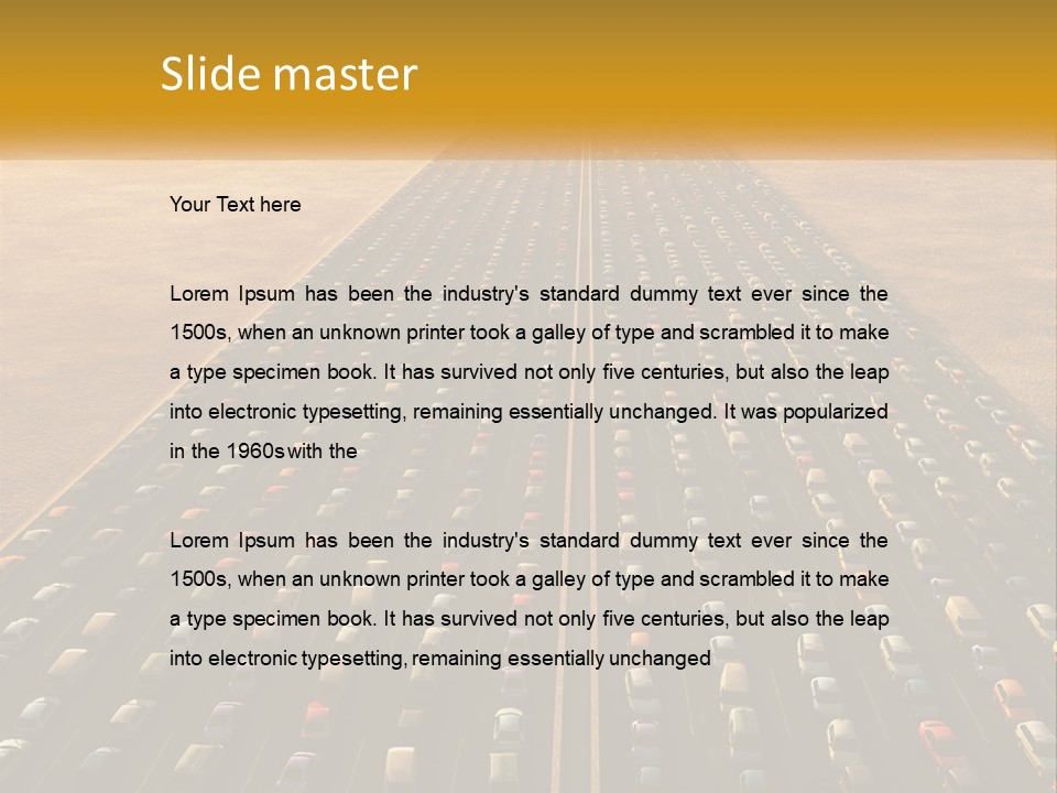 A Highway With A Lot Of Cars In The Middle Of It PowerPoint Template
