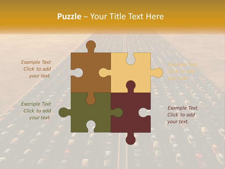 A Highway With A Lot Of Cars In The Middle Of It PowerPoint Template