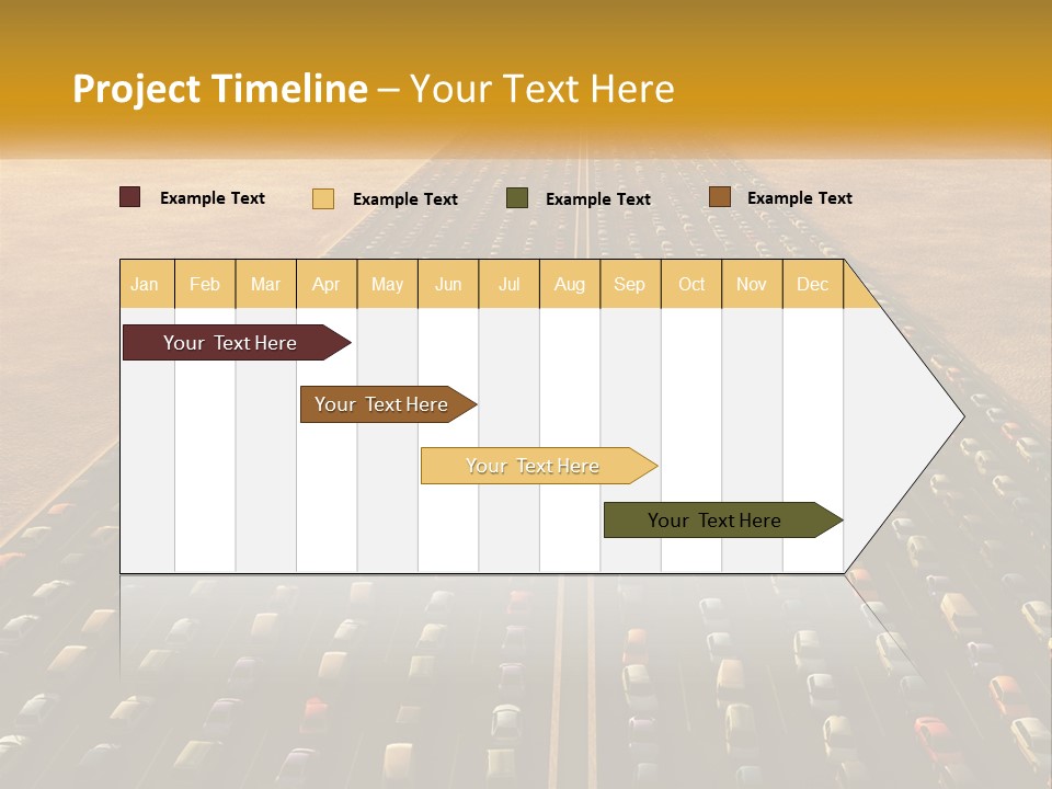 A Highway With A Lot Of Cars In The Middle Of It PowerPoint Template
