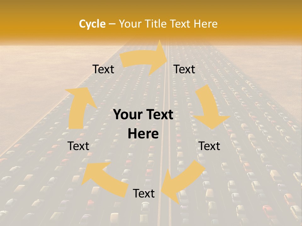 A Highway With A Lot Of Cars In The Middle Of It PowerPoint Template