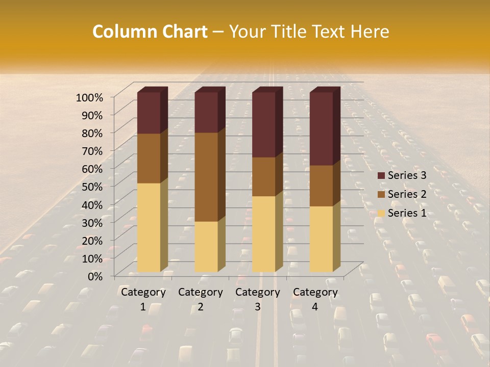 A Highway With A Lot Of Cars In The Middle Of It PowerPoint Template