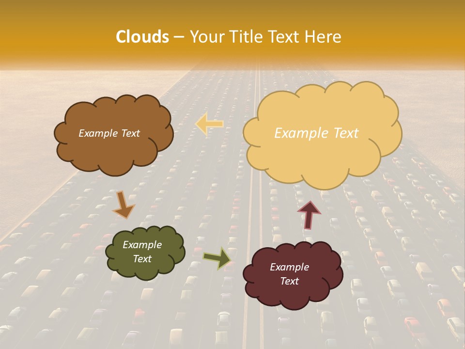 A Highway With A Lot Of Cars In The Middle Of It PowerPoint Template