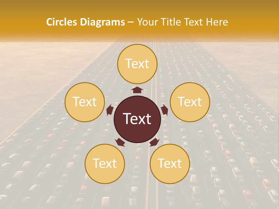 A Highway With A Lot Of Cars In The Middle Of It PowerPoint Template