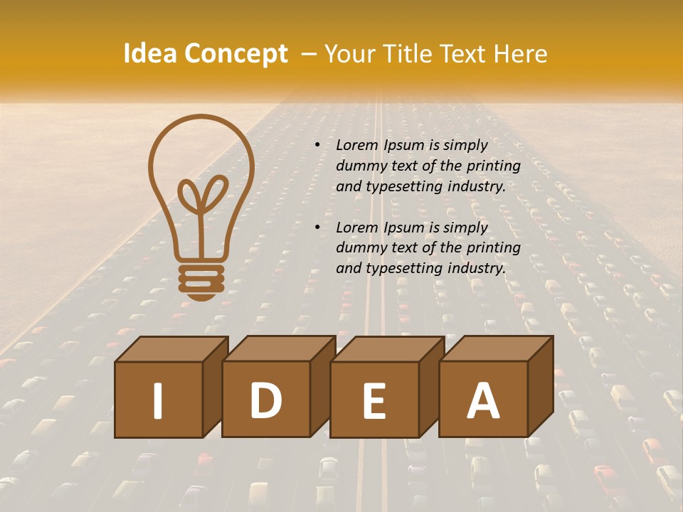 A Highway With A Lot Of Cars In The Middle Of It PowerPoint Template