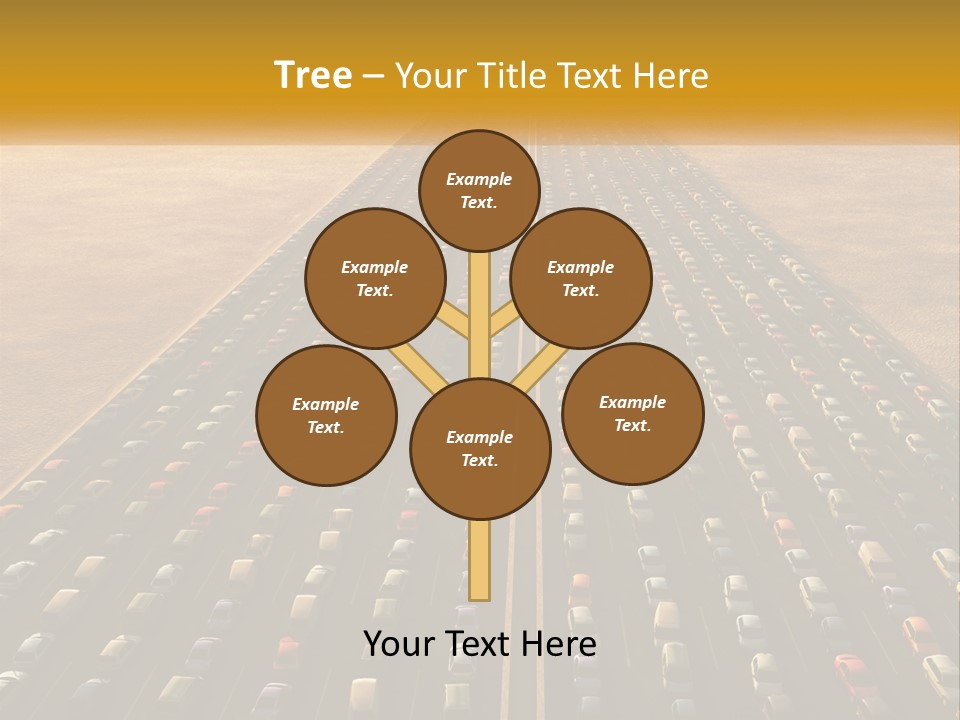 A Highway With A Lot Of Cars In The Middle Of It PowerPoint Template