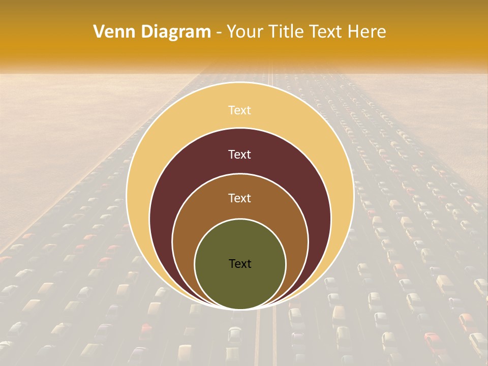 A Highway With A Lot Of Cars In The Middle Of It PowerPoint Template