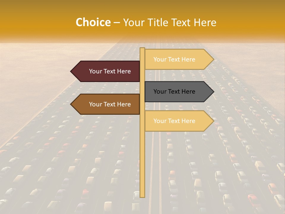 A Highway With A Lot Of Cars In The Middle Of It PowerPoint Template
