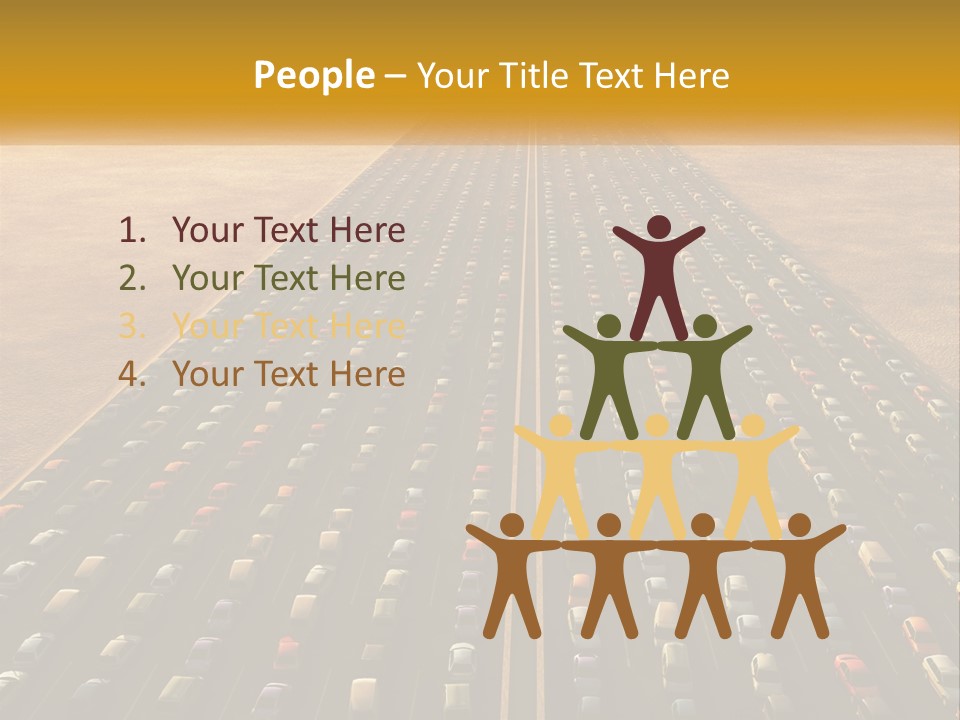 A Highway With A Lot Of Cars In The Middle Of It PowerPoint Template