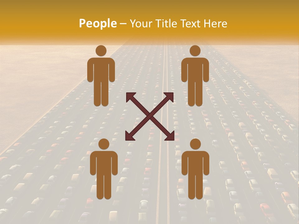 A Highway With A Lot Of Cars In The Middle Of It PowerPoint Template