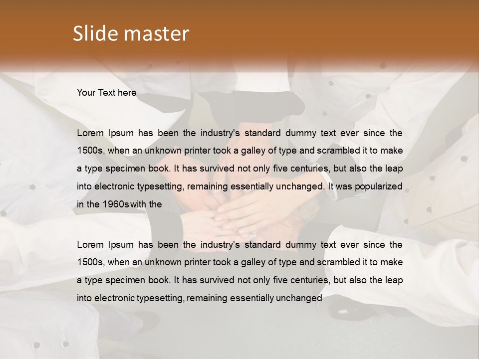 A Group Of Chefs Putting Their Hands Together PowerPoint Template