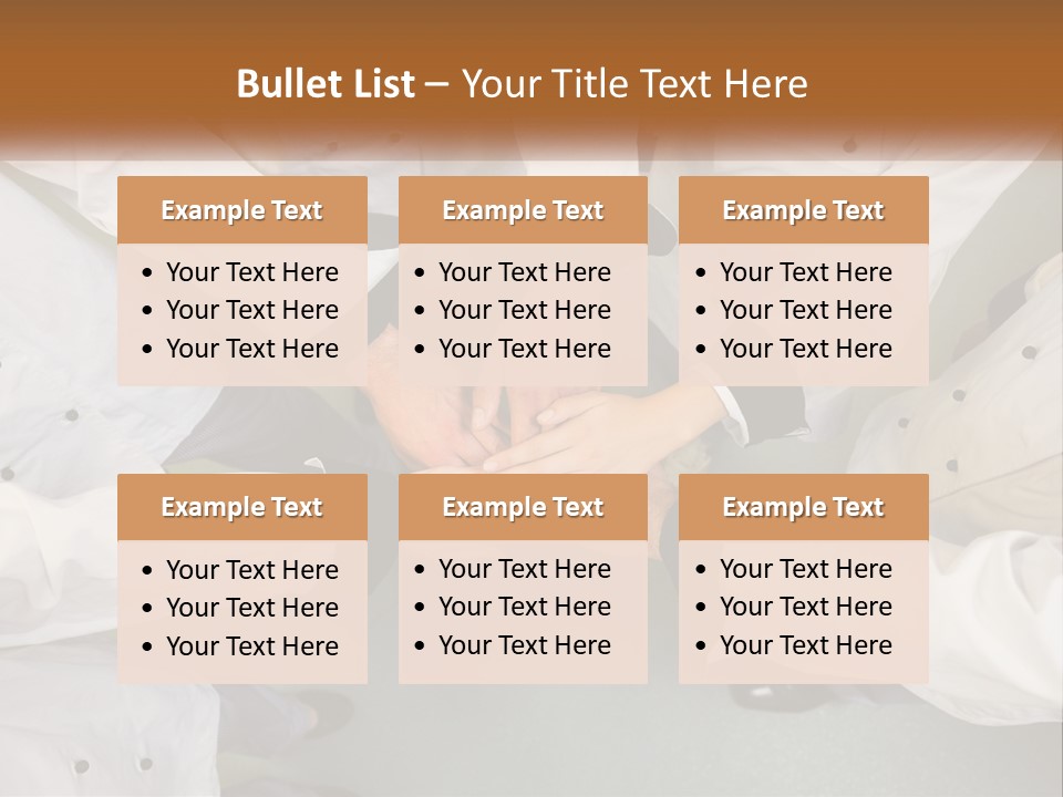 A Group Of Chefs Putting Their Hands Together PowerPoint Template