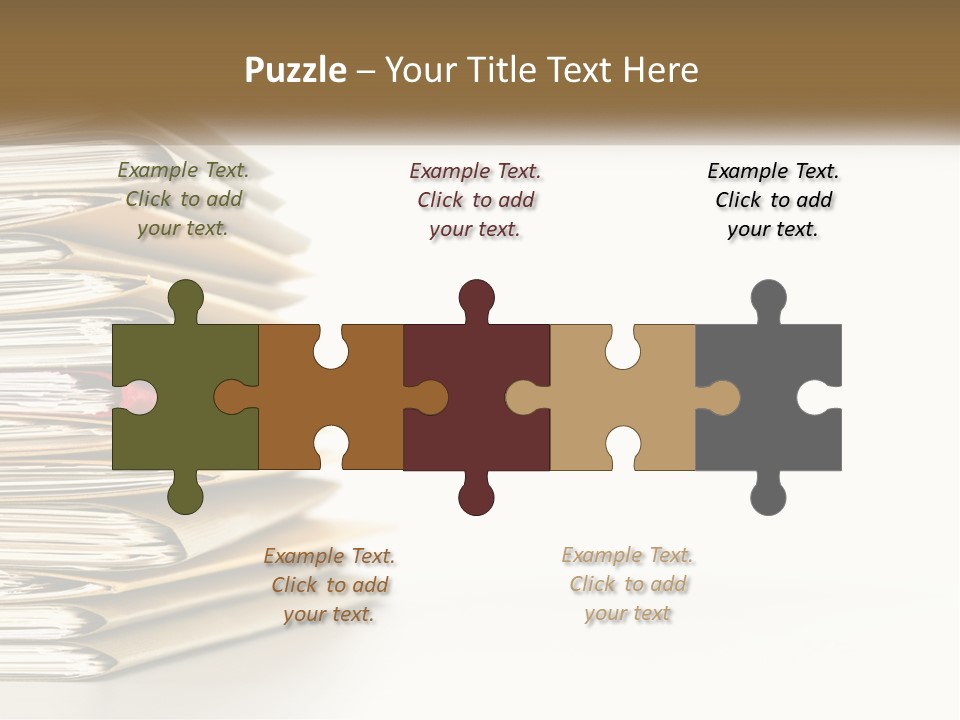 A Stack Of Books With A Red Pen On Top Of It PowerPoint Template