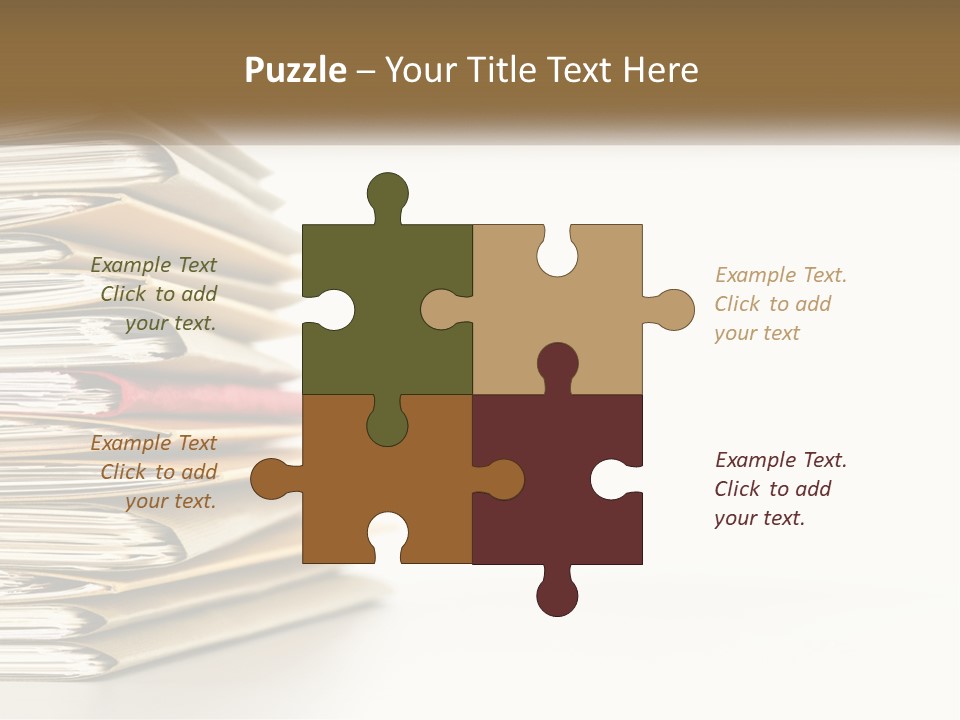 A Stack Of Books With A Red Pen On Top Of It PowerPoint Template