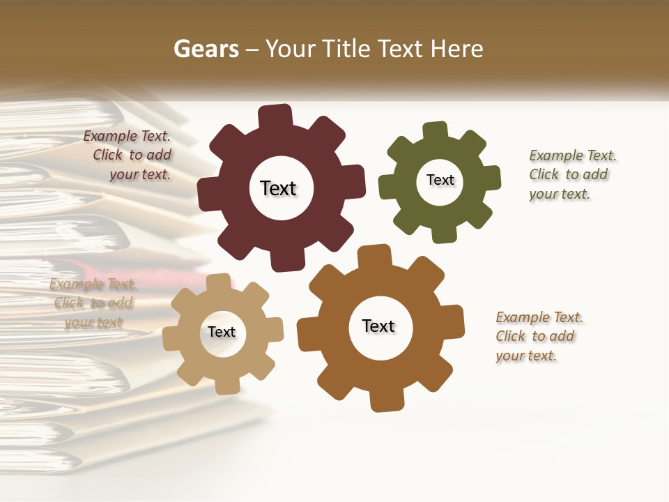 A Stack Of Books With A Red Pen On Top Of It PowerPoint Template