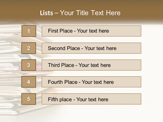 A Stack Of Books With A Red Pen On Top Of It PowerPoint Template