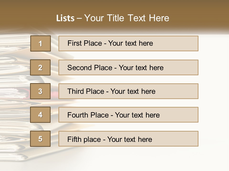 A Stack Of Books With A Red Pen On Top Of It PowerPoint Template