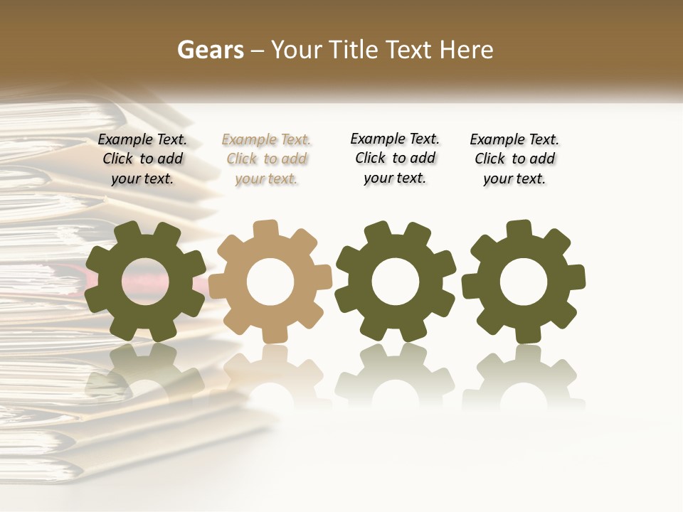 A Stack Of Books With A Red Pen On Top Of It PowerPoint Template