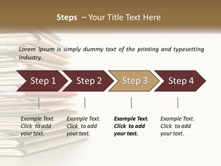 A Stack Of Books With A Red Pen On Top Of It PowerPoint Template