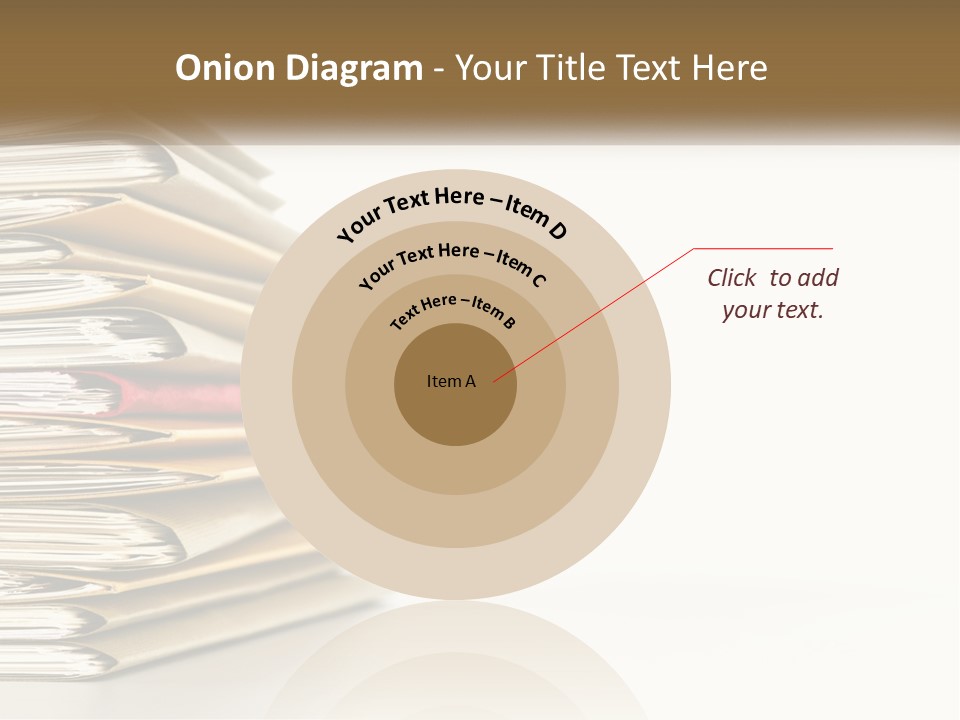 A Stack Of Books With A Red Pen On Top Of It PowerPoint Template