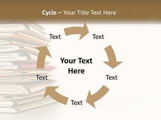 A Stack Of Books With A Red Pen On Top Of It PowerPoint Template