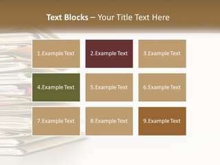 A Stack Of Books With A Red Pen On Top Of It PowerPoint Template