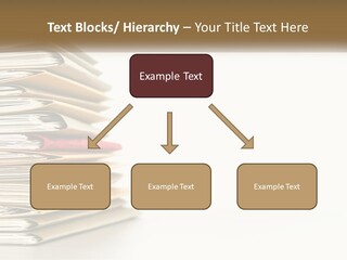 A Stack Of Books With A Red Pen On Top Of It PowerPoint Template