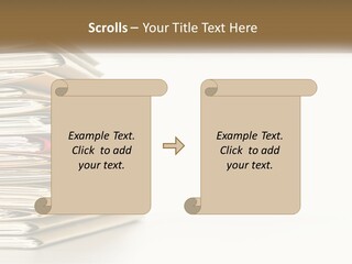 A Stack Of Books With A Red Pen On Top Of It PowerPoint Template